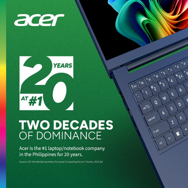 Acer Remains the Philippines’ Most Trusted Laptop Brand for 20 Years